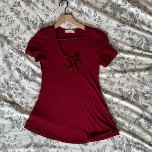 Live to Be Spoiled Lace Up Tee